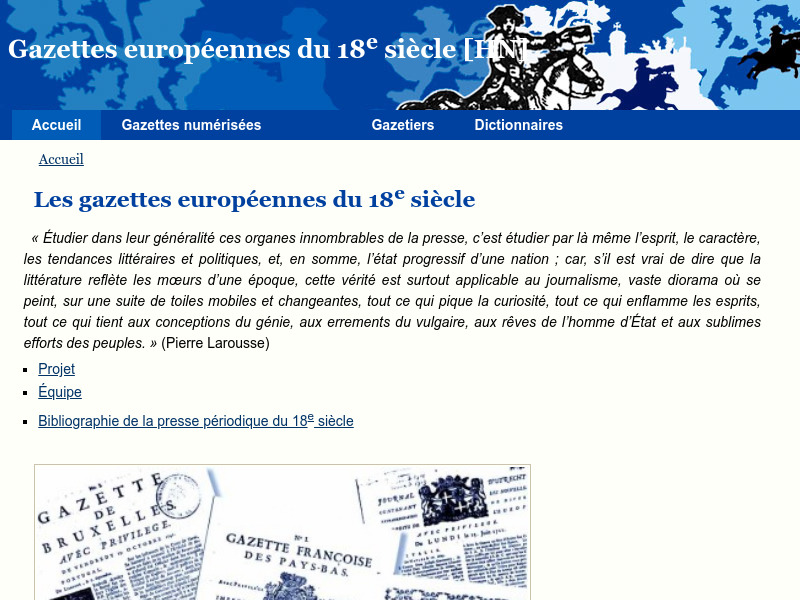Screenshot van website