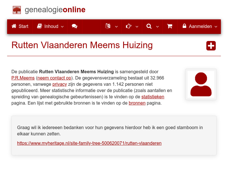 Screenshot van website
