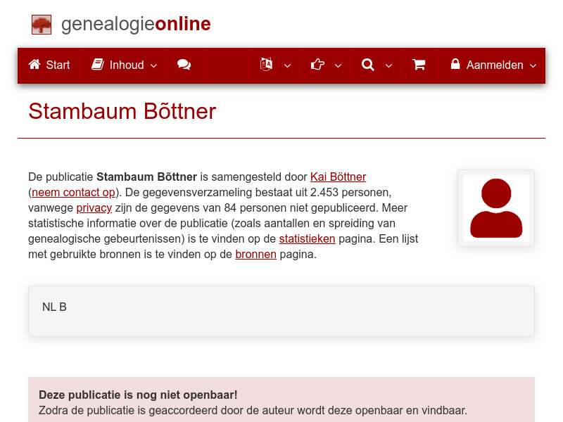 Screenshot van website