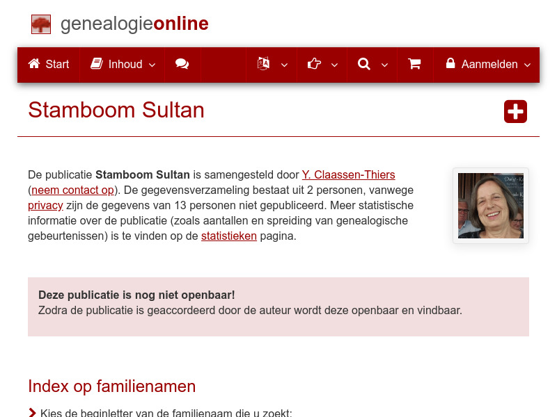 Screenshot van website