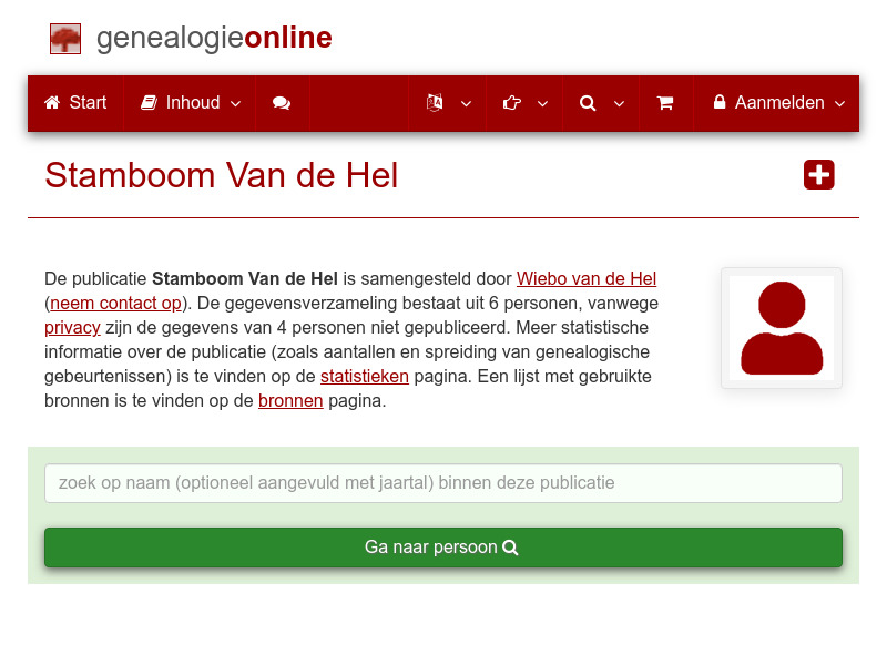 Screenshot van website