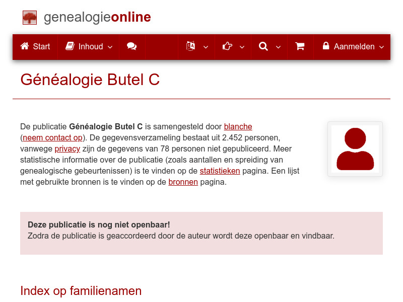 Screenshot van website