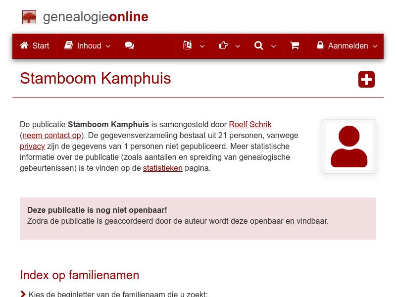 Screenshot van website