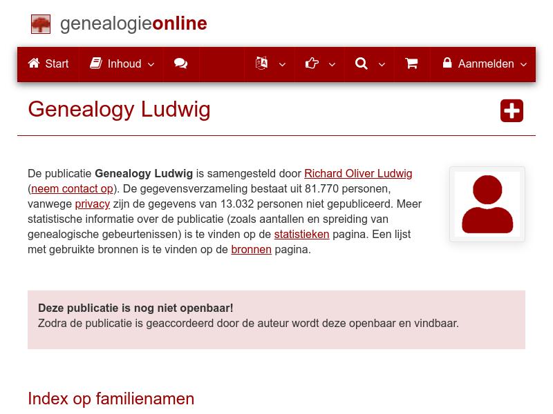Screenshot van website