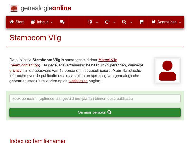 Screenshot van website