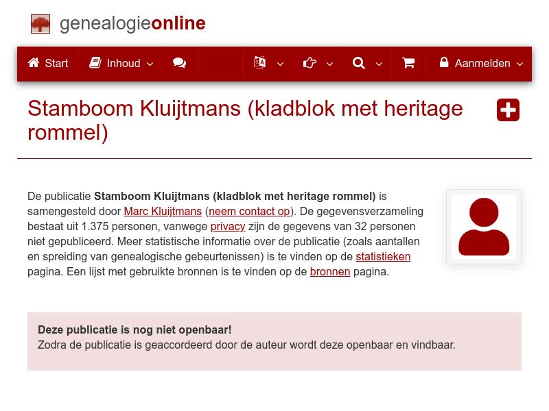Screenshot van website