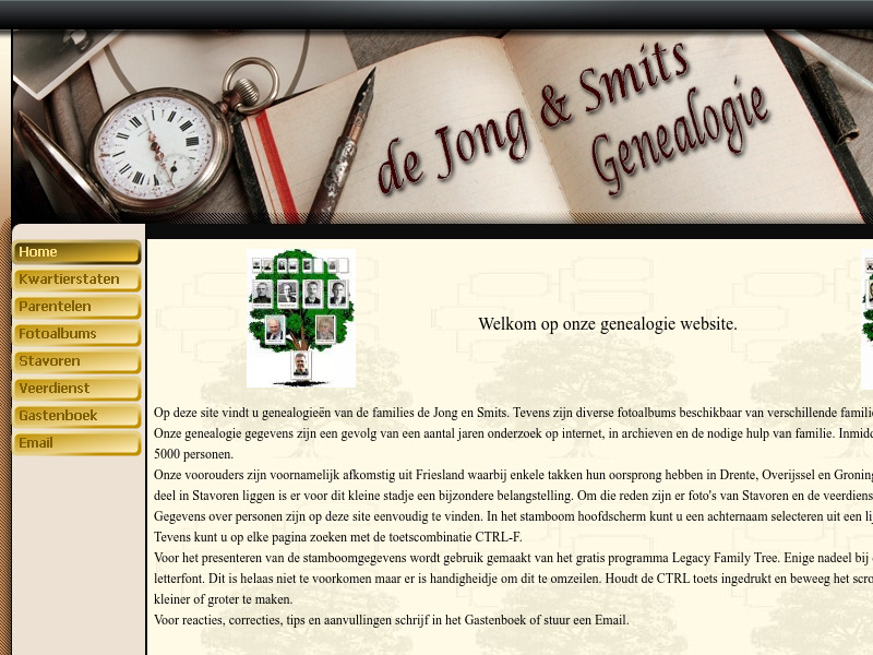 Screenshot van website