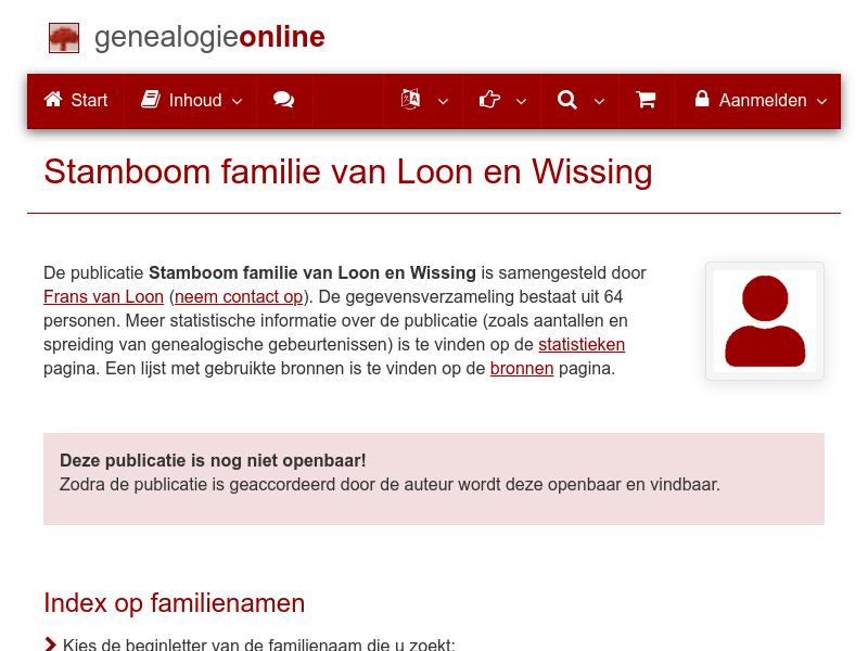 Screenshot van website