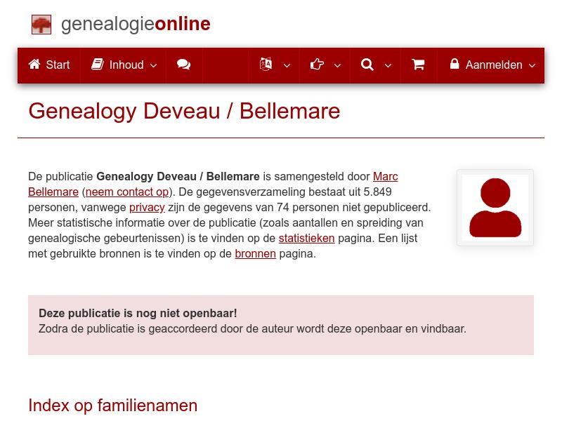 Screenshot van website