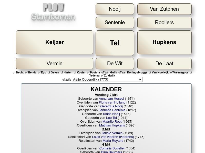 Screenshot van website