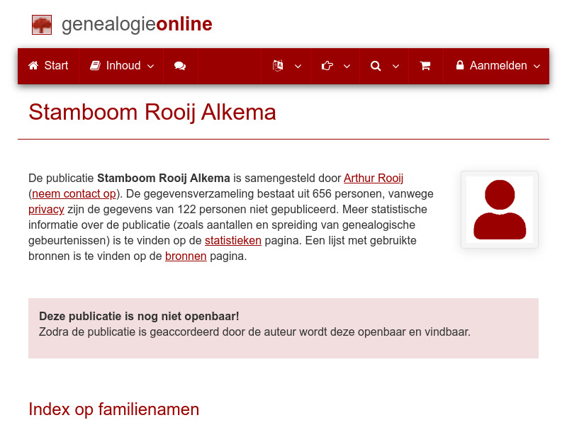 Screenshot van website