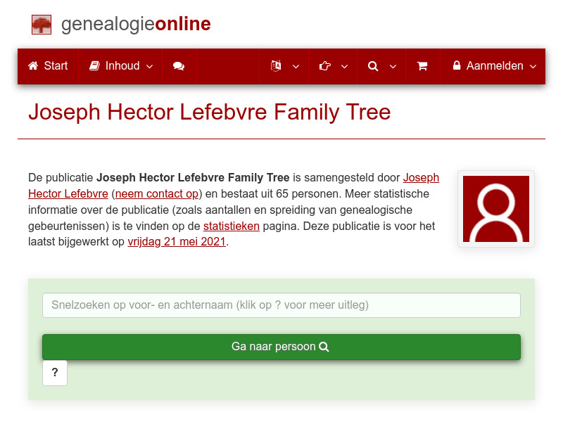 Screenshot van website