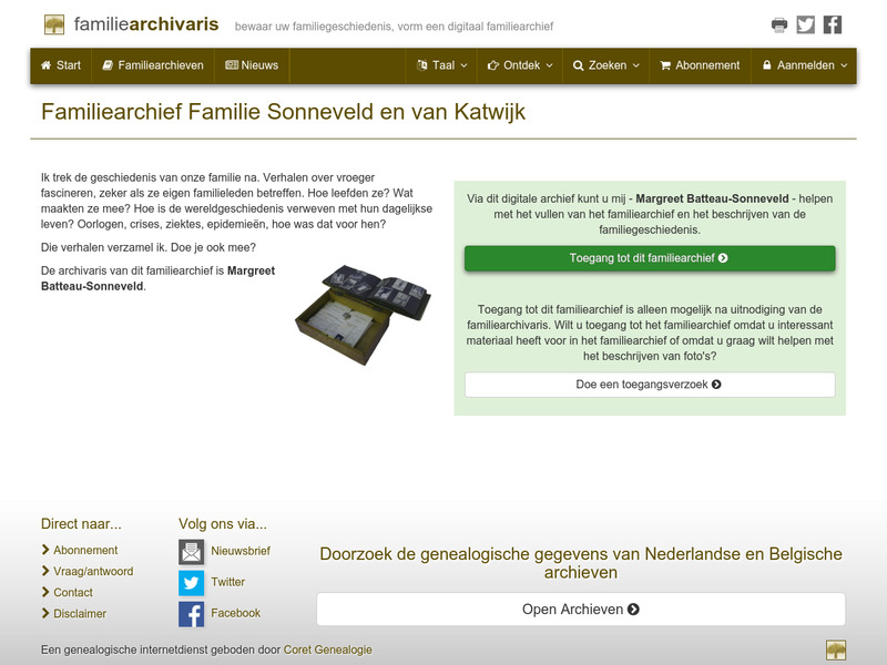 Screenshot van website