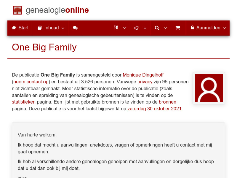 Screenshot van website