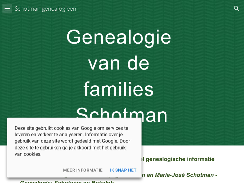Screenshot van website