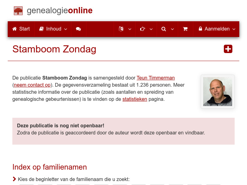 Screenshot van website