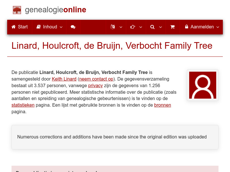 Screenshot van website