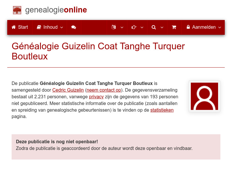 Screenshot van website