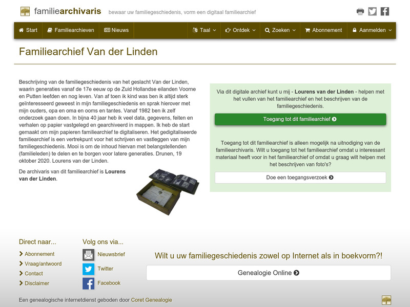 Screenshot van website