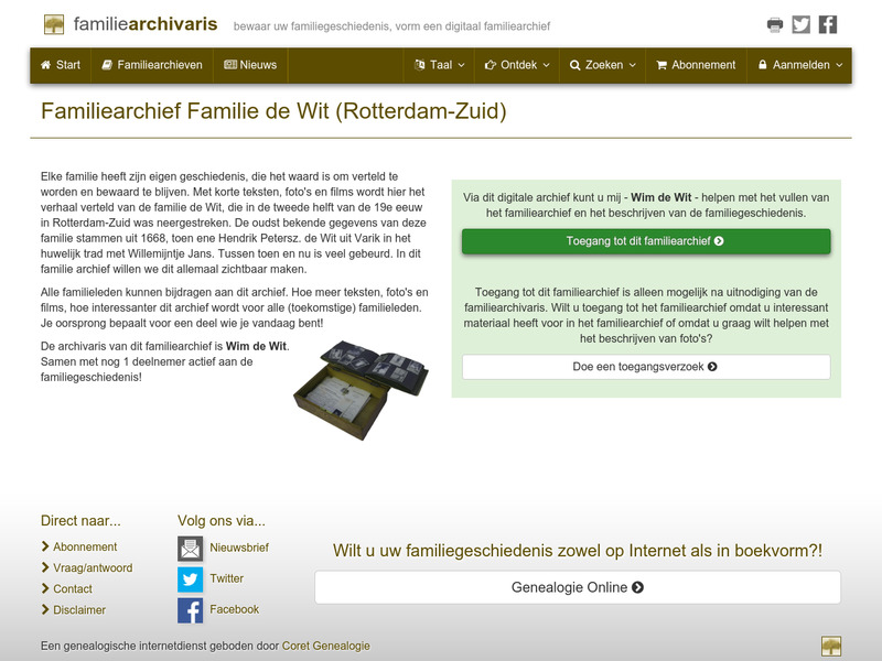 Screenshot van website