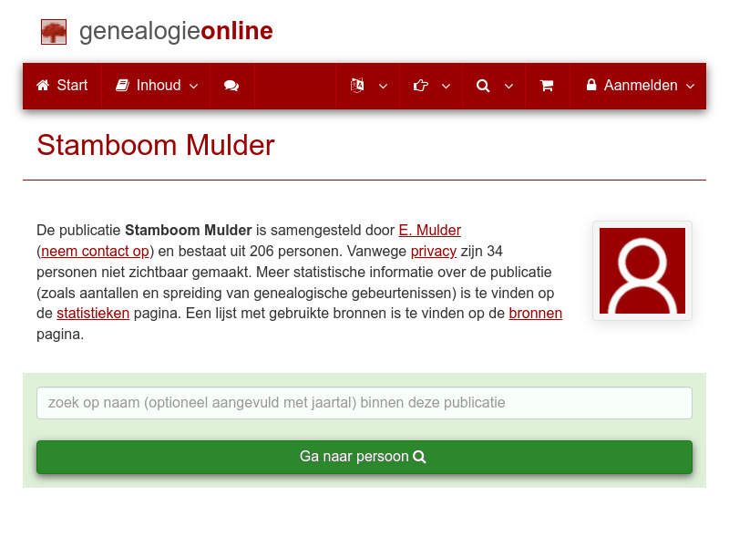 Screenshot van website