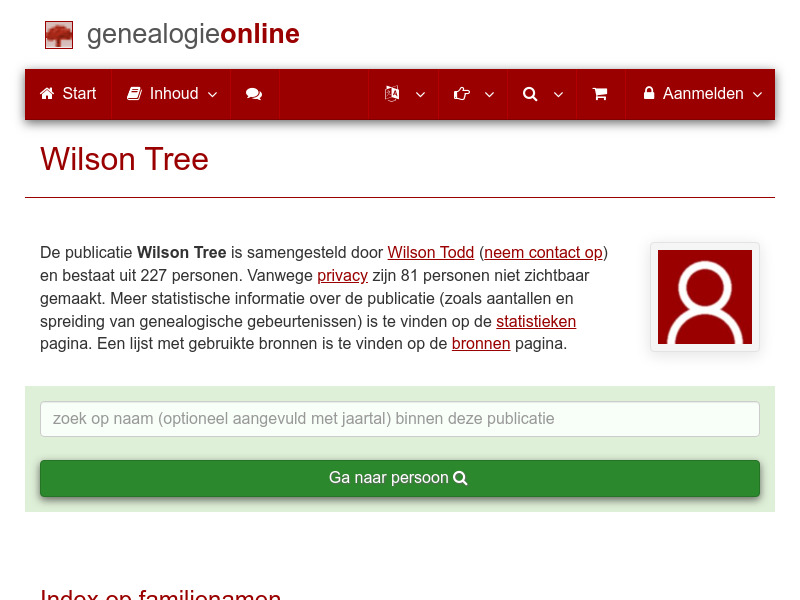 Screenshot van website