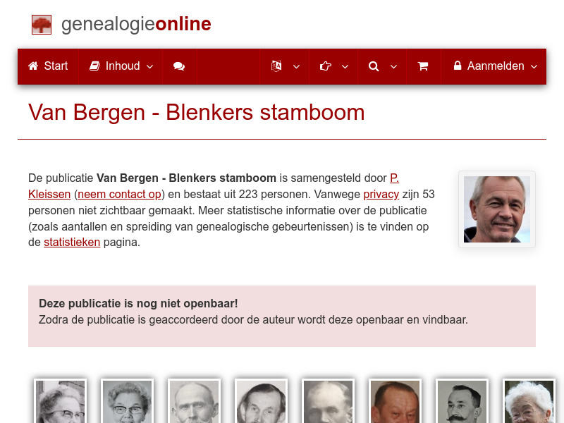 Screenshot van website
