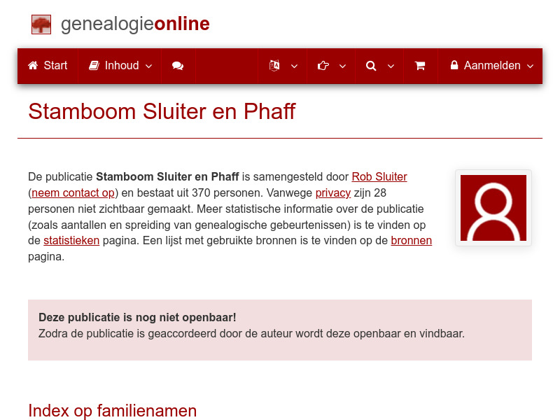 Screenshot van website