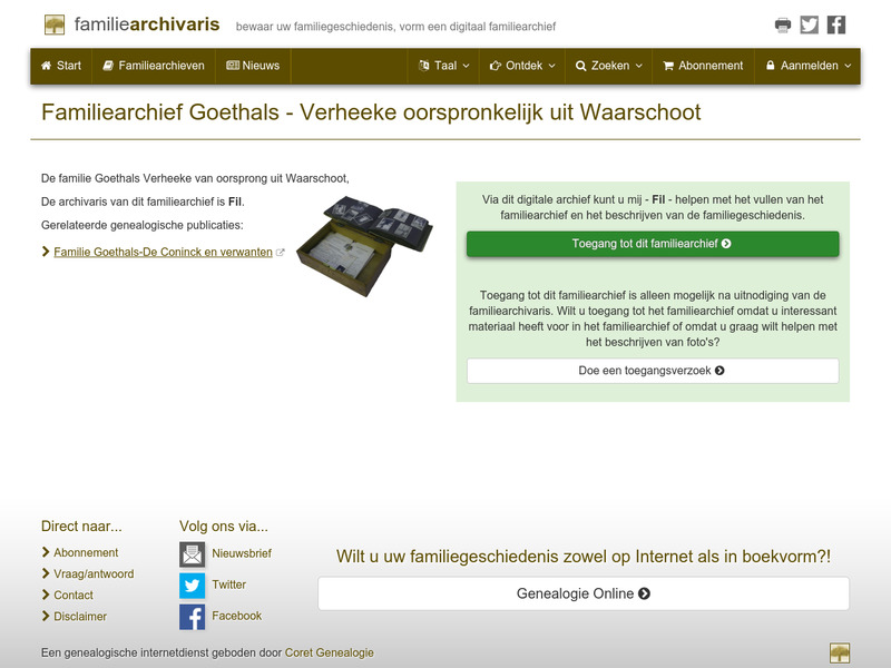 Screenshot van website