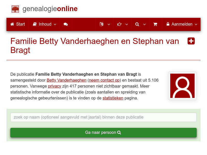 Screenshot van website