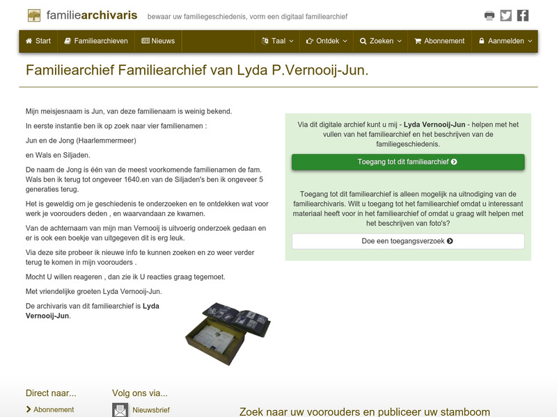 Screenshot van website