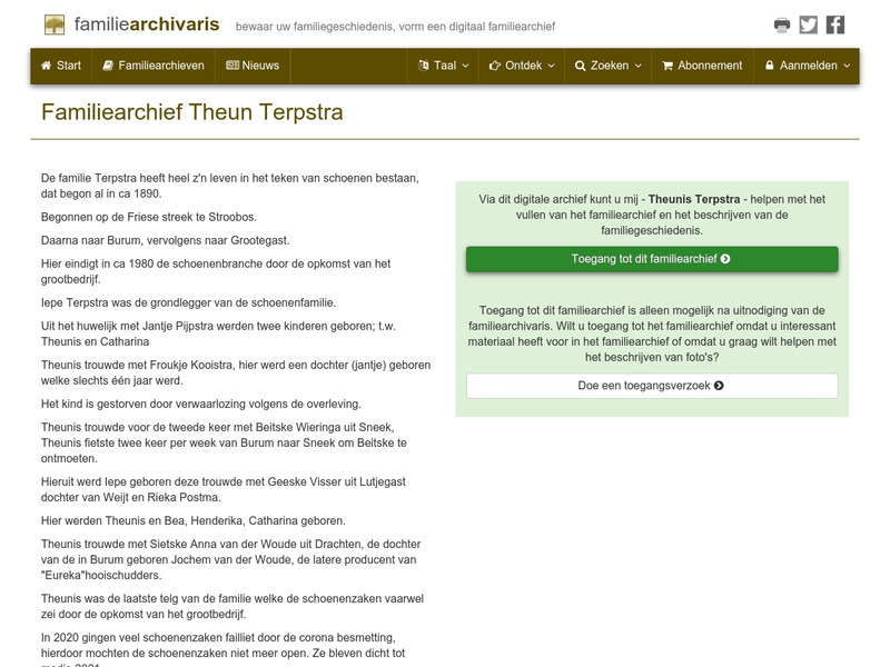 Screenshot van website