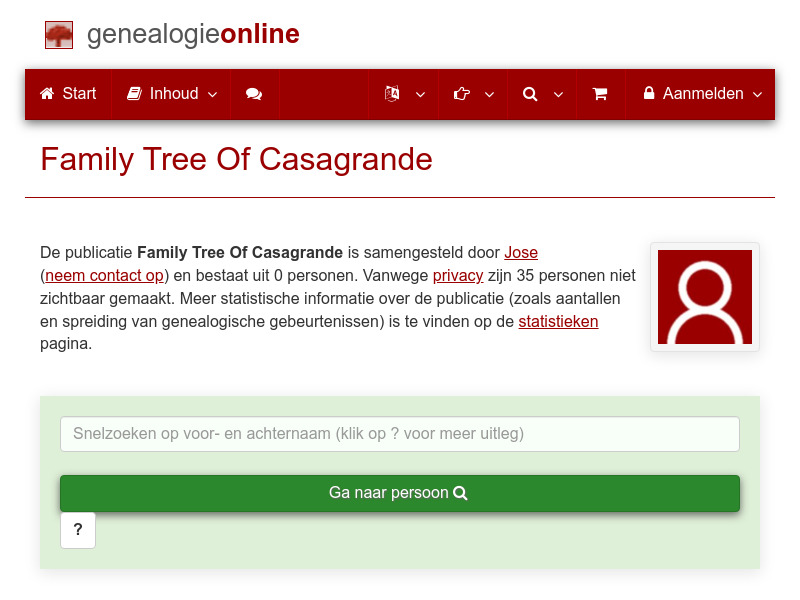 Screenshot van website