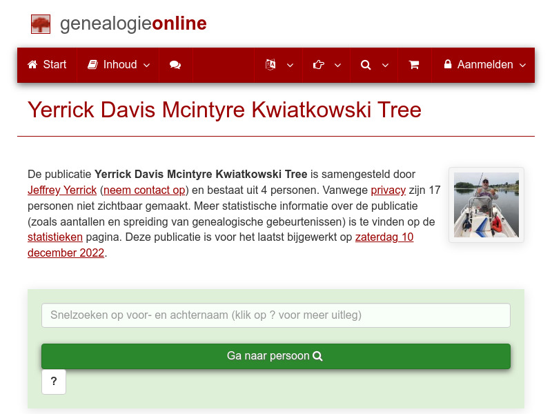 Screenshot van website