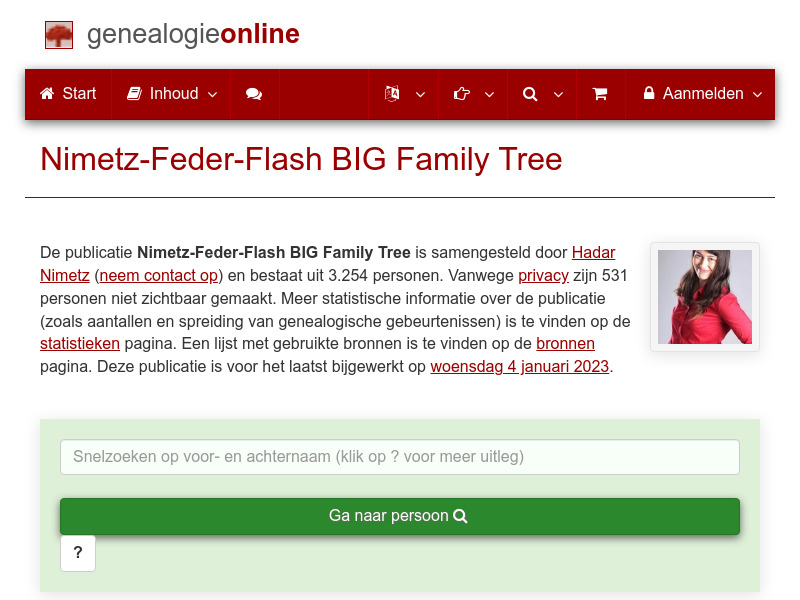Screenshot van website