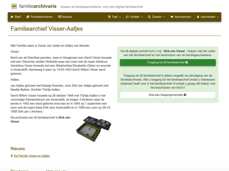 Screenshot van website