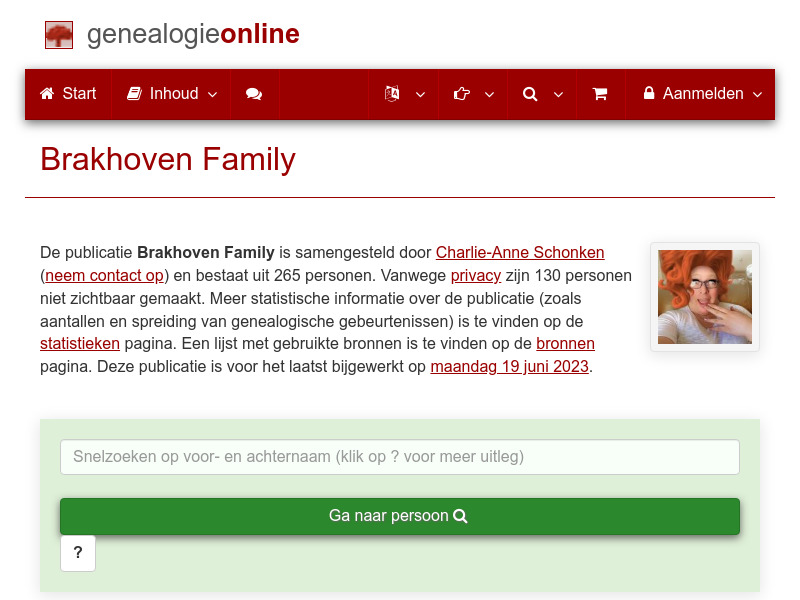 Screenshot van website