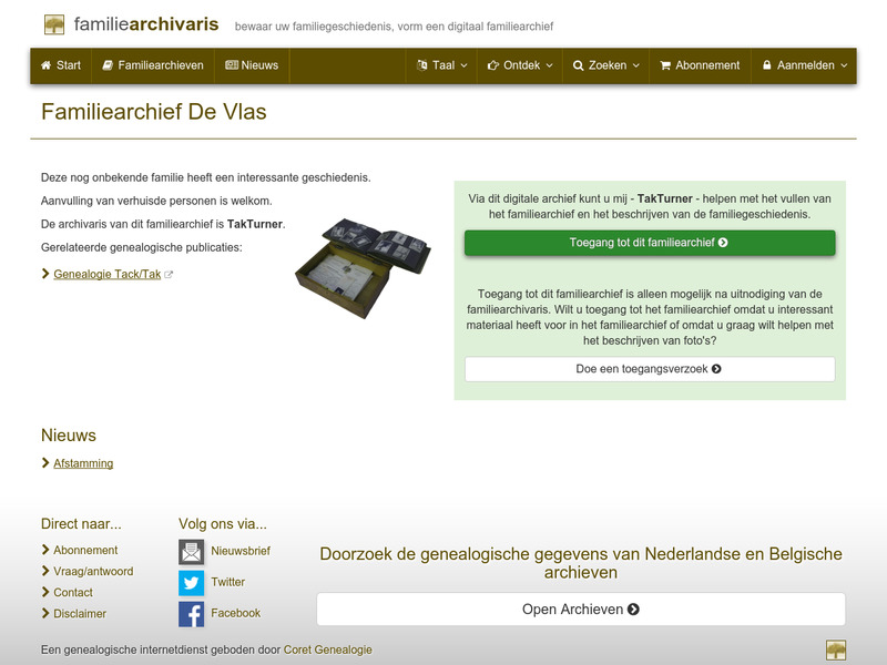 Screenshot van website