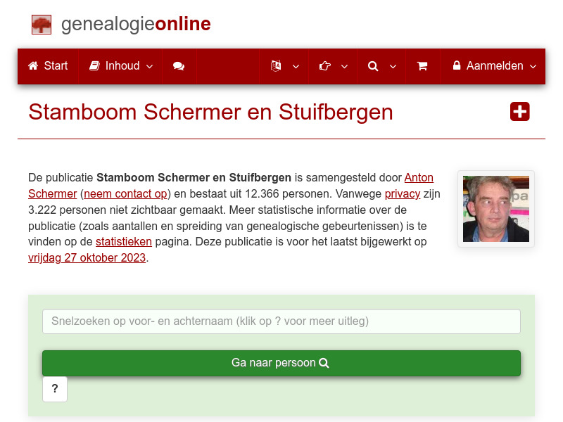Screenshot van website