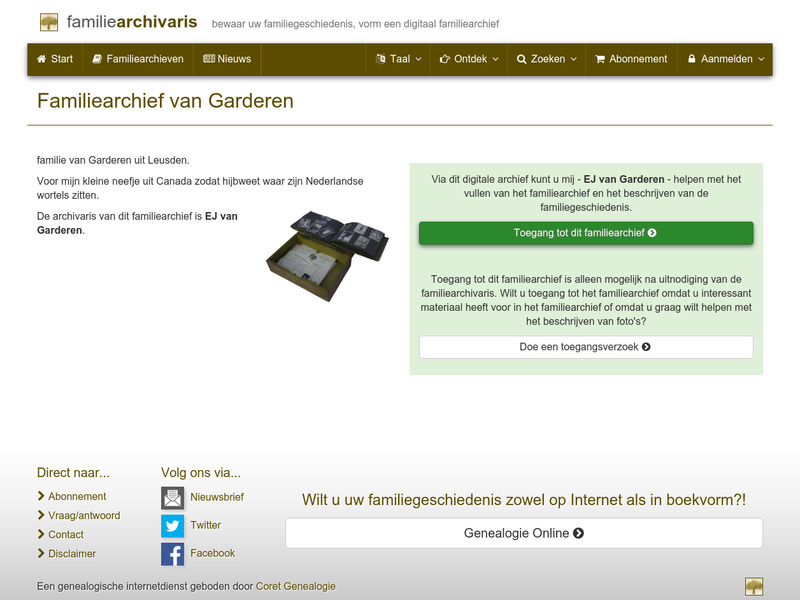 Screenshot van website