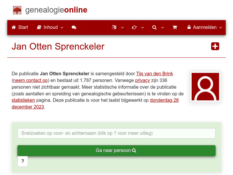 Screenshot van website
