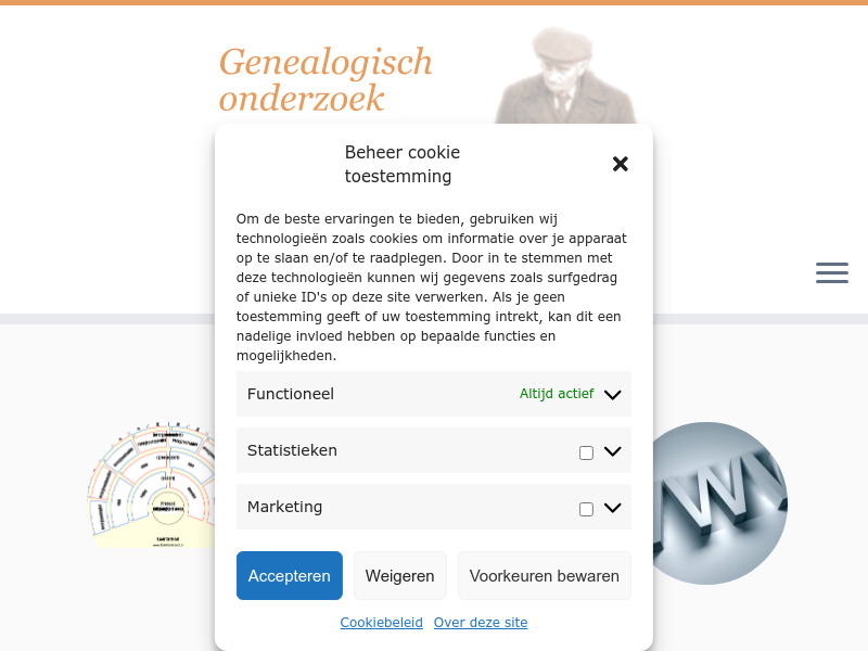 Screenshot van website