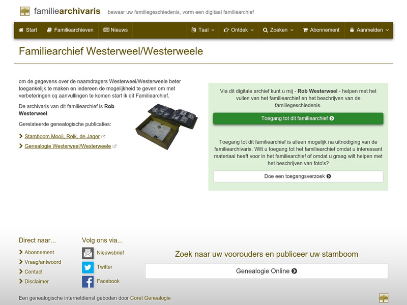 Screenshot van website