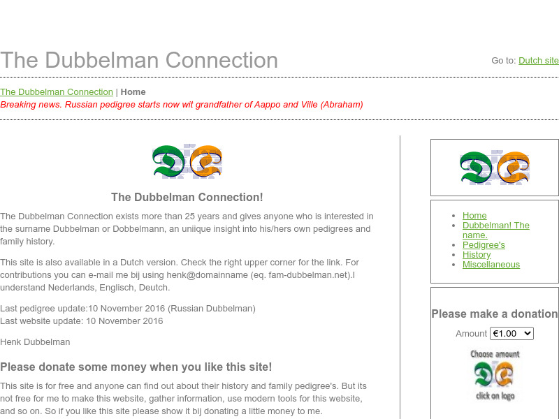 Screenshot van website