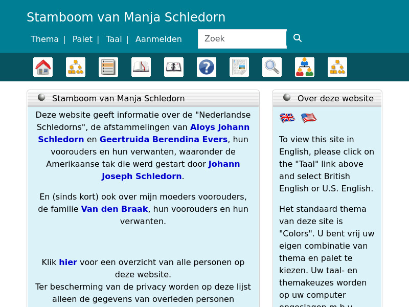 Screenshot van website