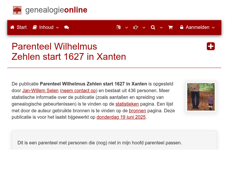 Screenshot van website