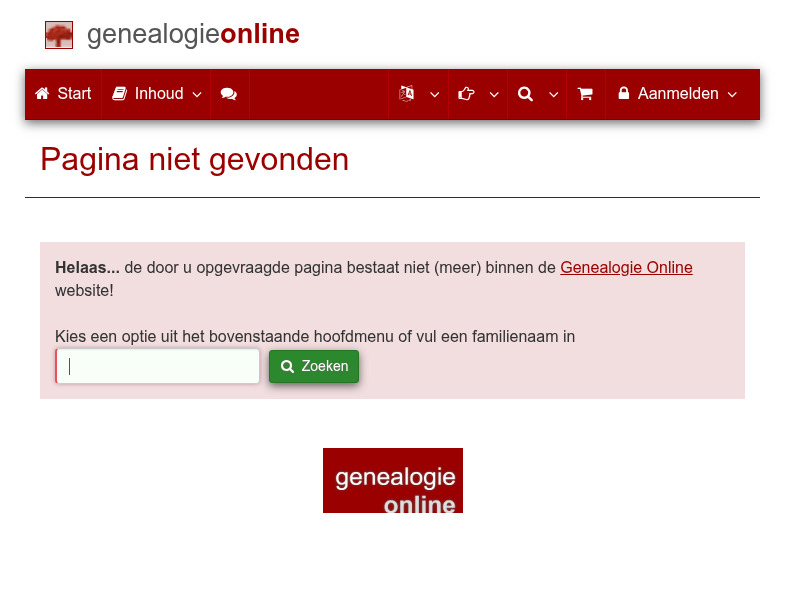 Screenshot van website