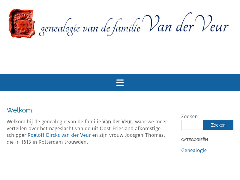 Screenshot van website