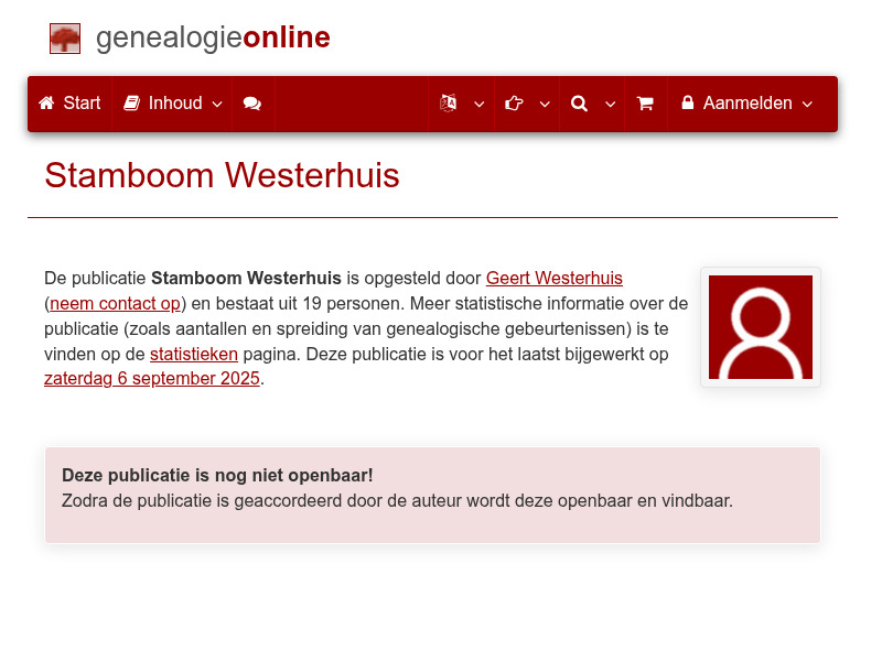 Screenshot van website