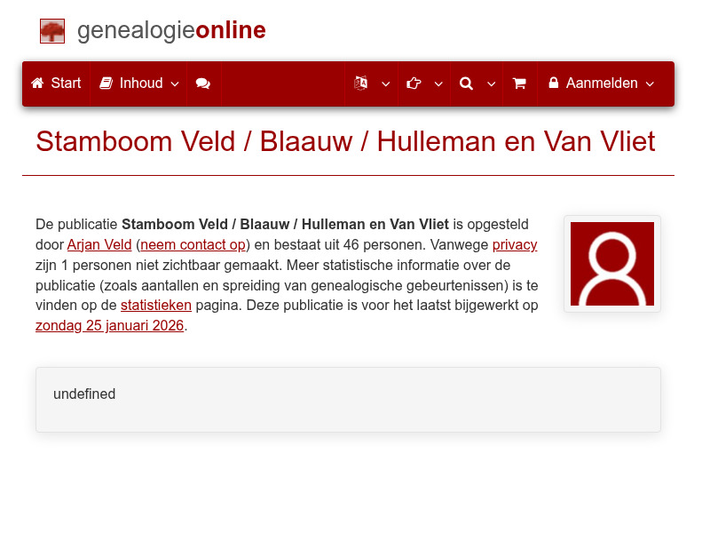 Screenshot van website